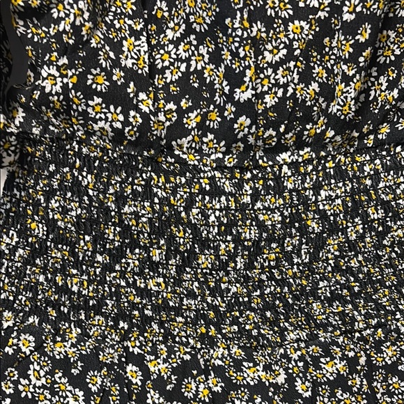 Aqua Elegant Black and White and yellow Floral Dress - Picture 5 of 8